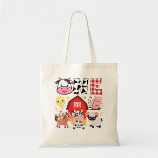 Bolsa Tote Crianças primeiro aniversario Um Ano De Fazenda An