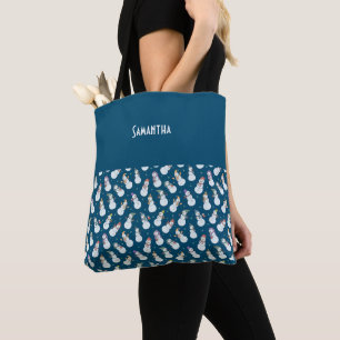 Bolsa Tote Crianças, Snowman de Natal, no nome do Oceano de