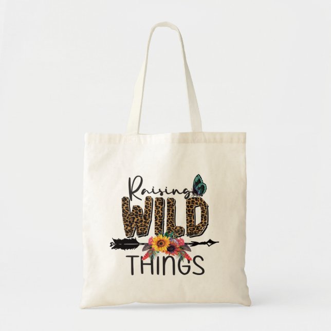 Bolsa Tote Criando Coisas Selvagens Estampa de Leopardo Flore (Frente)