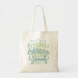 Bolsa Tote criar aventuras estilo vintage tipografia caminhad