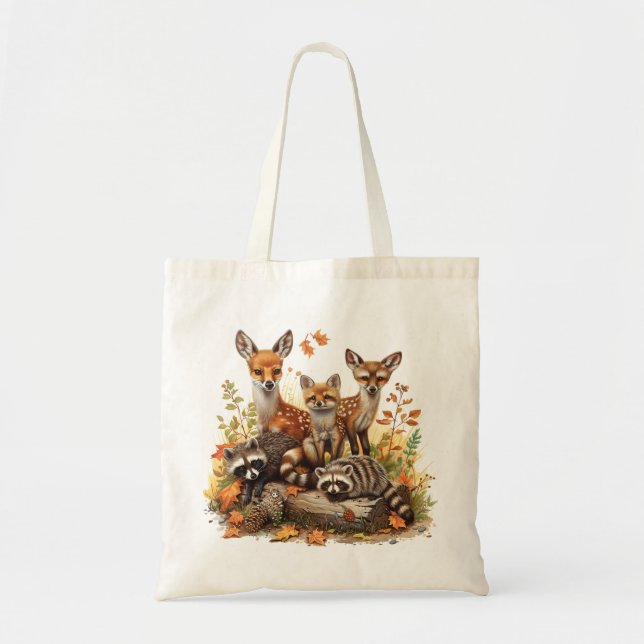Bolsa Tote Criaturas De Madeira, outono (Frente)