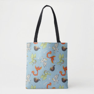 Bolsa Tote Criaturas Mágicas Padrão Vintage