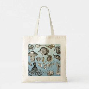 Bolsa Tote Criaturas marítimas de Ernst Haeckel Impressão