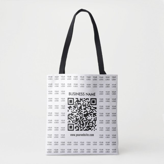 Bolsa Tote Crie instantaneamente código QR e padrão de logoti (Frente)
