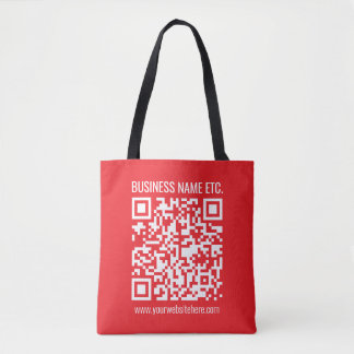 Bolsa Tote Crie instantaneamente seu próprio código QR | Verm