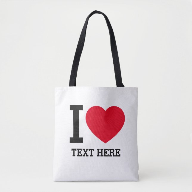 Bolsa Tote Crie seu próprio 'Eu amo' engraçado  (Frente)