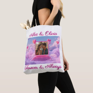 Bolsa Tote Crie seu próprio modelo de foto de coração românti