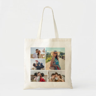 Bolsa Tote Crie Sua Própria Colagem de 5 Fotos
