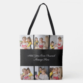 Bolsa Tote Crie Sua Própria Colagem de 6 Fotos Adicione Seu C