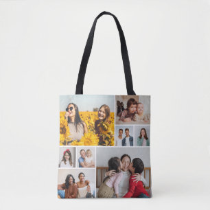 Bolsa Tote Crie sua própria colagem de 8 fotos