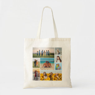 Bolsa Tote Crie sua própria colagem de 8 fotos