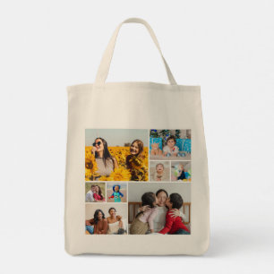 Bolsa Tote Crie sua própria colagem de 8 fotos