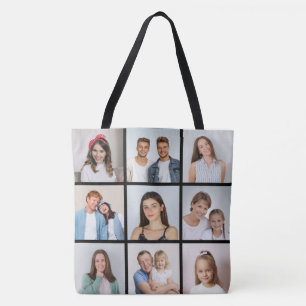 Bolsa Tote Crie Sua Própria Colagem de 9 Fotos