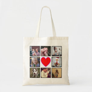 Bolsa Tote Crie sua própria colagem personalizada de fotos