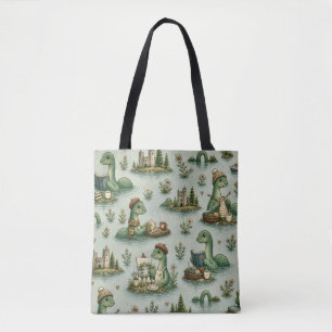 Bolsa Tote Criptídeos Aconchegantes Nessie Monstro do Lago Ne