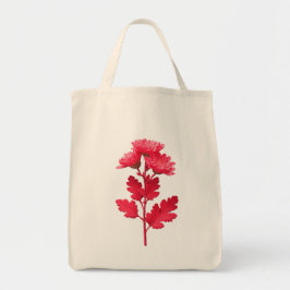 Bolsa Tote Crisântemo Floral Rosa Elegante