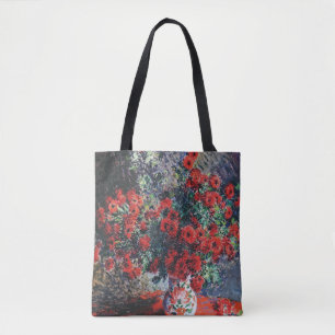 Bolsa Tote Crisântemo Vermelho, Monet