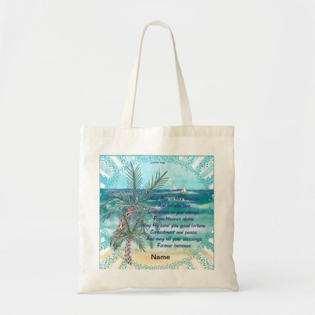 Bolsa tote cristã Bênçãos Aumentam (Frente)