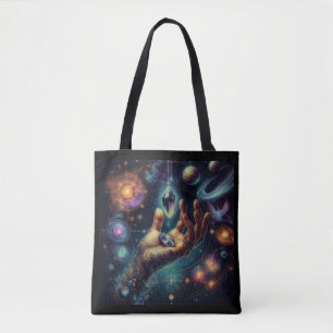 Bolsa Tote Cristal Celestial no Espaço da Galáxia Palm