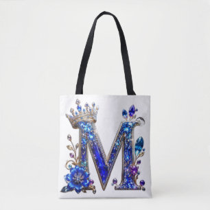Bolsa Tote Cristal Safira Real M Coroa Monograma