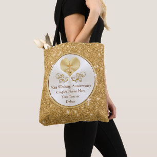 Bolsa Tote Cristão 50º Aniversário de Casamento Ideias de Pre