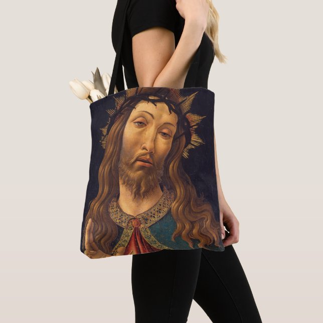 Bolsa Tote Cristo Cortado com Espórons por Sandro Botticelli (Close Up)
