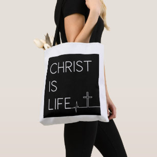 Bolsa Tote Cristo é a linha de pulsação da vida e cruz