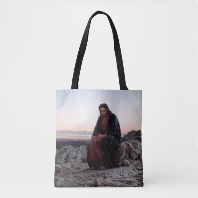 Bolsa Tote Cristo na Natureza Selvagem, Ivan Kramskoi (Frente)