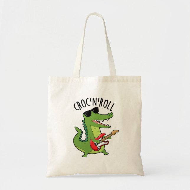 Bolsa Tote Croc N Roll Funny Crocodilo Pun (Frente)