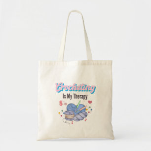 Bolsa Tote Croché É Minha Terapia Arte de Fio