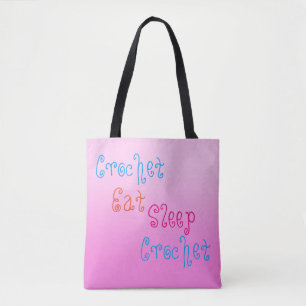 Bolsa Tote Crochet Eat Sleep Crochet - projeto personalizado