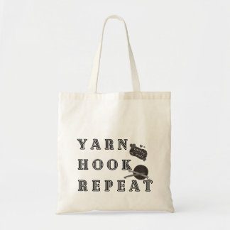 Bolsa Tote Crochet Repetido com Gancho de Fio Feito à Mão