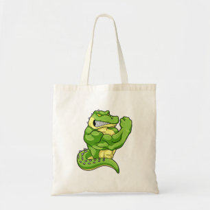 Bolsa Tote Crocodilo como Criador de Porcos e Músculos Grande