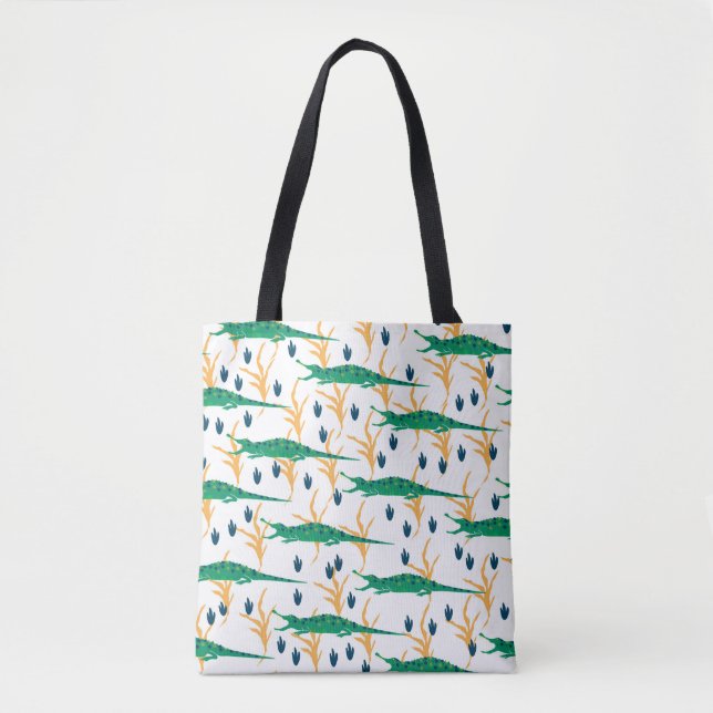 Bolsa Tote Crocodilos lindos, padrão uniforme. Animais de des (Frente)