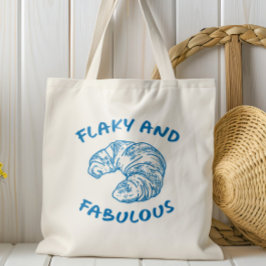 Bolsa Tote Croissant Francês Flaky e Fabuloso, Qualquer Cor