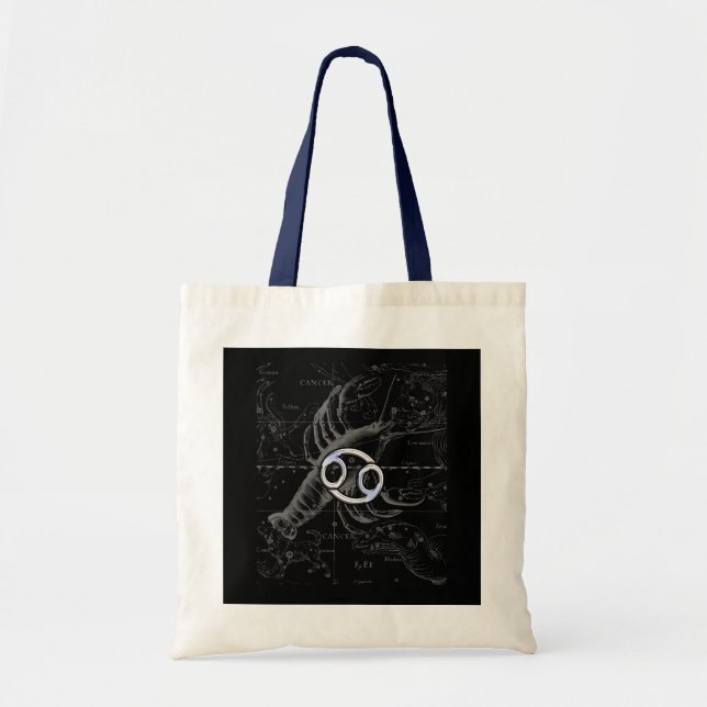 Bolsa Tote Cromo como Cancer Constelação Zodiaca Hevelius (Frente)