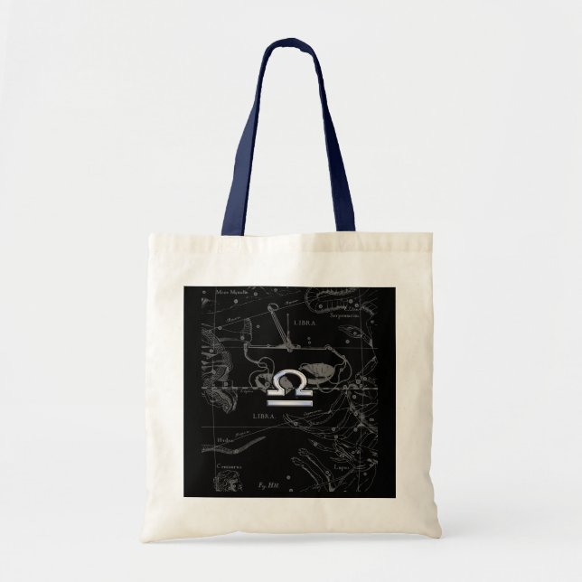 Bolsa Tote Cromo prateado como Libra Zodiac Sinal em Hevelius (Frente)