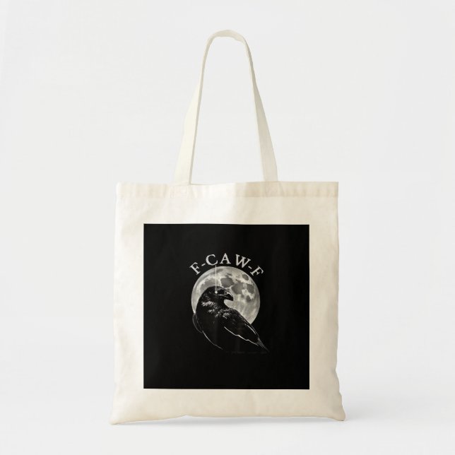Bolsa Tote Crow F-Caw-F Funny Bird Moon Gothic Adult Humor Cr (Frente)