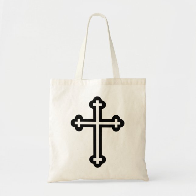 Bolsa Tote Cruz cristã negra (Frente)