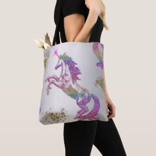 Bolsa Tote Crystal Rainbow Unicorn