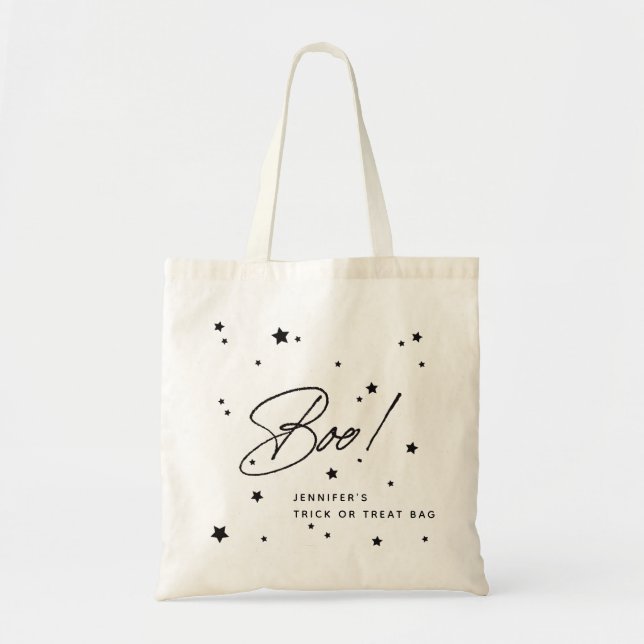 Bolsa Tote Cu Preto Personalizado! Estrelas dispersas são alv (Frente)