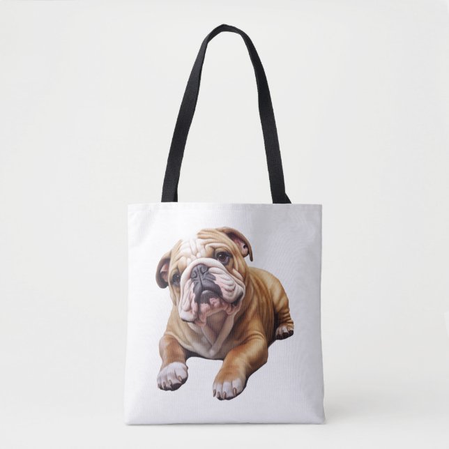 Bolsa Tote Cub do Bulldog Inglês do fofinho - Docinho Enrugad (Frente)