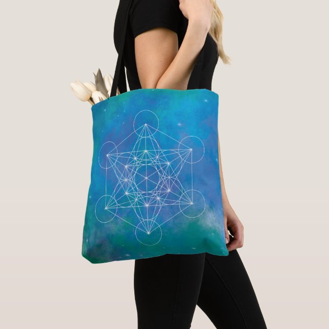 Bolsa Tote Cubo de Metatron Geometria Sagrada (Close Up)