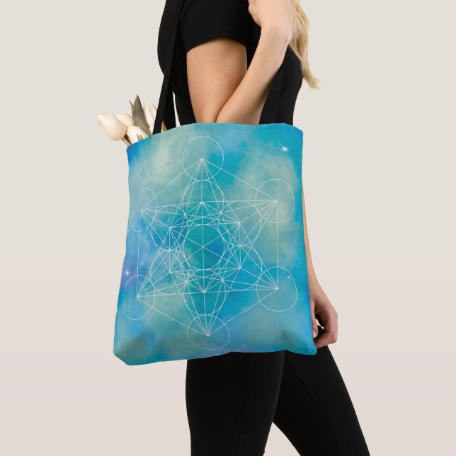 Bolsa Tote Cubo de Metatron Geometria Sagrada (Close Up)