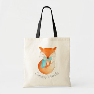 Bolsa Tote Cubo de raposa em saco de biblioteca de arte de in