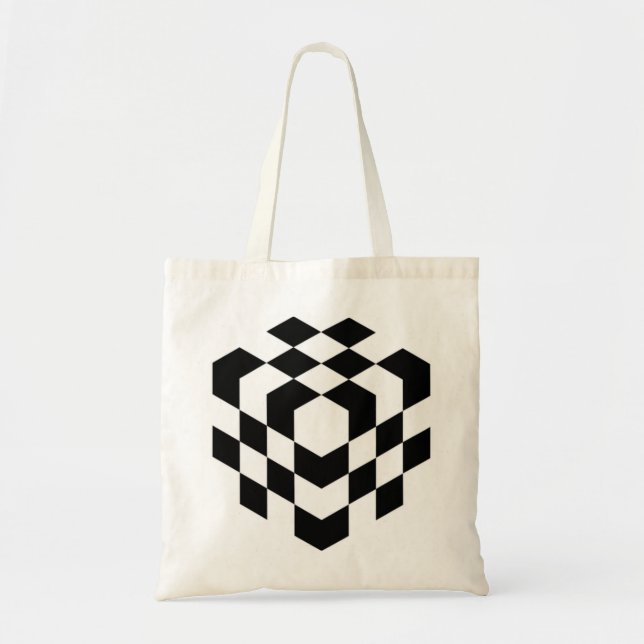 Bolsa Tote cubo de tabuleiro 3d (Frente)