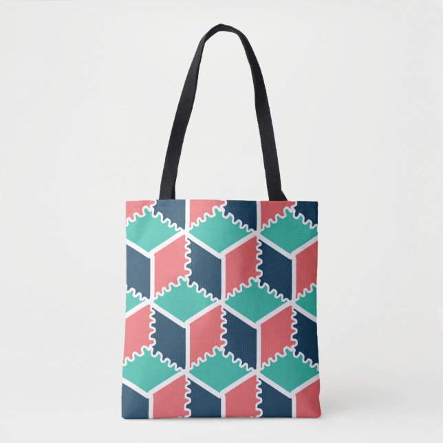 Bolsa Tote Cubo Geométrico na moda Moderno (Frente)