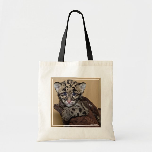 Bolsa Tote Cubo Leopardo Nublado (Frente)