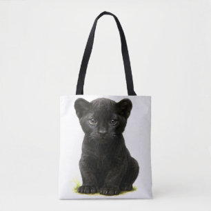 Bolsa Tote Cubo Pantera Preto com Olhos Grandes
