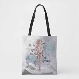 Bolsa Tote "Cuidado com o meu jeito" Moderna Watercolor Femin